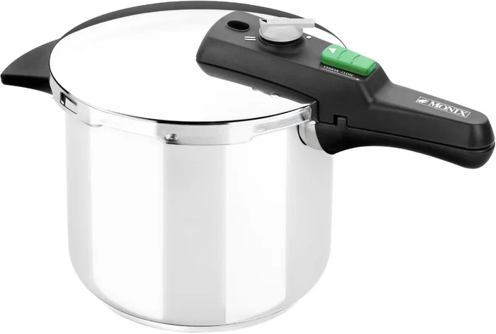 Monix Olla a Presión Rápida Quick M560003, 22 cm, 7 Litros, Acero Inoxidable, Negro