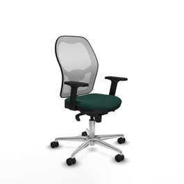 PIQUERAS Y CRESPO Silla de oficina Jorquera con mecanismo Sincro, Verde botella y Blanco