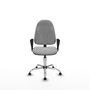 Silla de oficina Algarra con mecanismo Contacto permanente básico tapizada con Tela color Gris claro. Equipada con Base cromada, Brazos fijosy Topes
