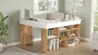 Hanah Home Mesa de Estudio Ct5-Aw Pino Atlántico y Blanco 129x72x120cm Tablero de Partículas Recubierto de Melamina