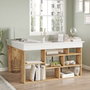 Hanah Home Mesa de Estudio Ct5-Aw Pino Atlántico y Blanco 129x72x120cm Tablero de Partículas Recubierto de Melamina