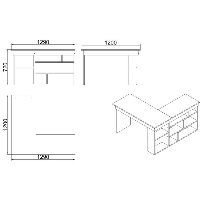 Hanah Home Mesa de Estudio Ct5-Aw Pino Atlántico y Blanco 129x72x120cm Tablero de Partículas Recubierto de Melamina Hanah Home Mesa de Estudio Ct5-Aw Pino Atlántico y Blanco 129x72x120cm Tablero de Partículas Recubierto de Melamina