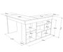 Hanah Home Mesa de Estudio Ct5-Aw Pino Atlántico y Blanco 129x72x120cm Tablero de Partículas Recubierto de Melamina