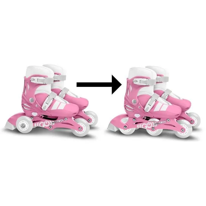 Stamp STA3496271873011 Patines en Línea 2 en 1 con 3 Ruedas, Talla 27-30, Rosa