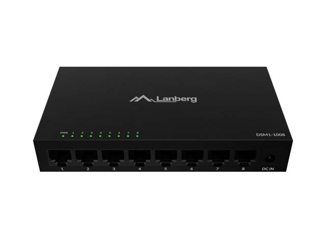 Lanberg Switch DSM1-1008 8x 1Gb/s Gigabit Ethernet no gestionable