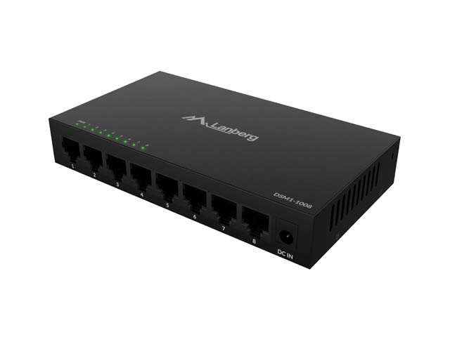 Lanberg Switch DSM1-1008 8x 1Gb/s Gigabit Ethernet no gestionable