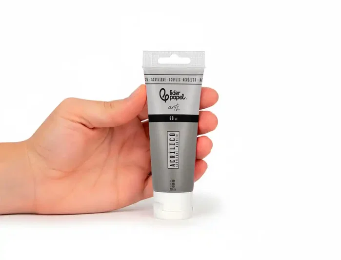 Liderpapel Pintura acrílica tubo de plástico 60 ml Gris