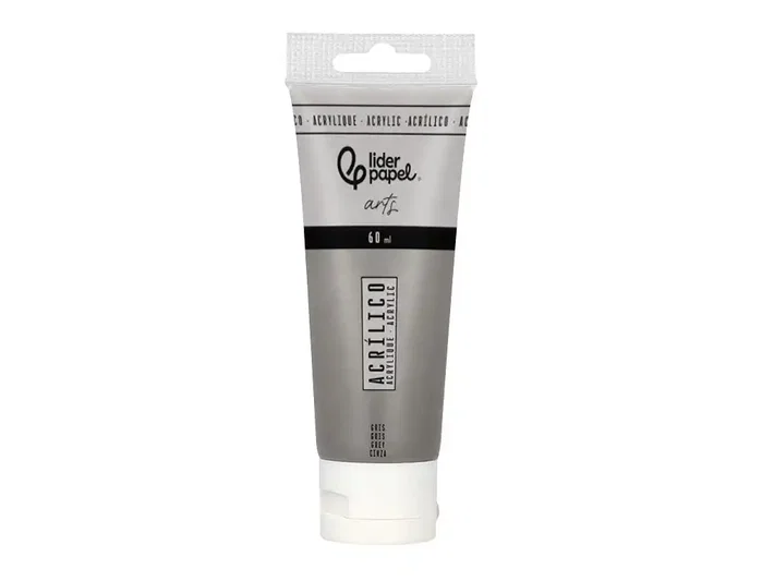 Liderpapel Pintura acrílica tubo de plástico 60 ml Gris