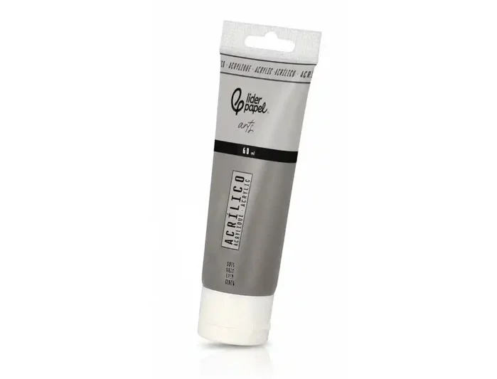Liderpapel Pintura acrílica tubo de plástico 60 ml Gris