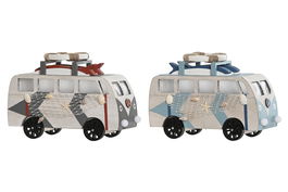 DKD Home Decor Furgo Decoracion Luminosa Azul Terracota 22 x 7 x 14 cm (2 Unidades)