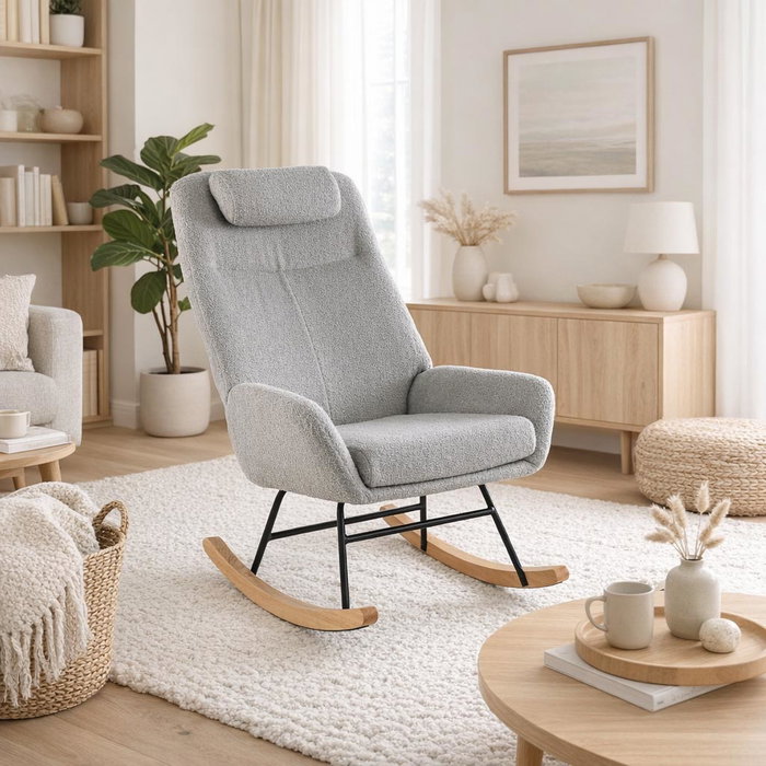Versa Mecedora con Almohada Gris 94 cm x 94 cm x 65 cm