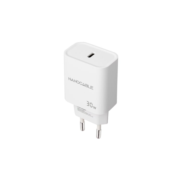 Nanocable Cargador de Pared USB-C PD 30W Blanco 10.10.2009 Nanocable Cargador de Pared USB-C PD 30W Blanco 10.10.2009