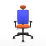 PIQUERAS Y CRESPO Silla de oficina Motilla con mecanismo Sincro/Traslack, Naranja y Azul