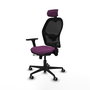 PIQUERAS Y CRESPO Silla de oficina Jorquera Morado/Negro con mecanismo Sincro/Traslack, Brazos 3D y Cabecero 2D