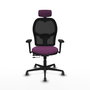 PIQUERAS Y CRESPO Silla de oficina Jorquera Morado/Negro con mecanismo Sincro/Traslack, Brazos 3D y Cabecero 2D
