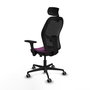 PIQUERAS Y CRESPO Silla de oficina Jorquera Morado/Negro con mecanismo Sincro/Traslack, Brazos 3D y Cabecero 2D