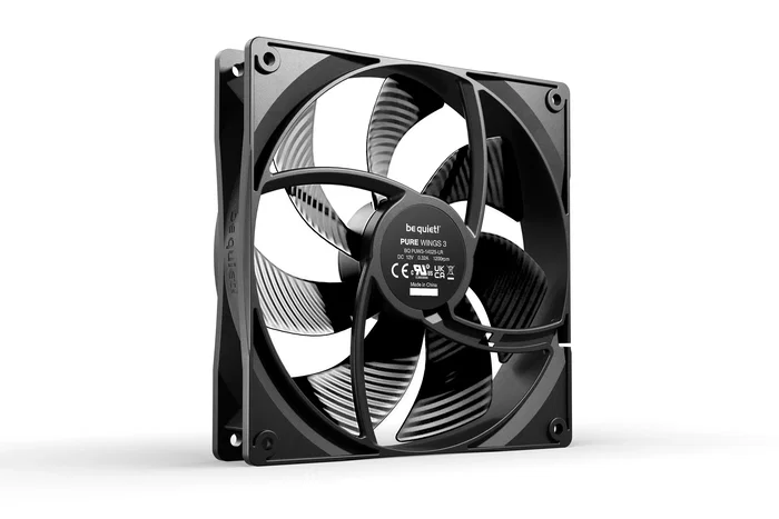 be quiet! Pure Wings 3 Ventilador para Caja - 140mm, Negro, 1200 RPM, 97.5 m³/h, 0.96 mmH2O, 3 Pines, 1 Unidad