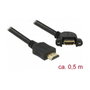 DeLOCK Cable HDMI-A Macho a Hembra para Instalación 4K 30 Hz 0,5 m