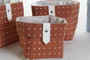 DKD Home Decor Set de 3 Cestas Algodón Poliéster 14x14x14