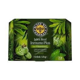 BLACK BEE Jalea Real Inmuno + Reishi 20 Viales Suplemento de Jalea Real y Reishi Fortalecimiento del Sistema Inmunitario