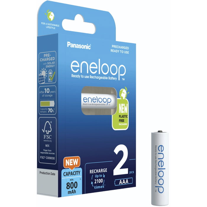Panasonic eneloop Micro AAA 800mAh Ni-MH BK-4MCDE/2BE Panasonic eneloop Micro AAA 800mAh Ni-MH BK-4MCDE/2BE