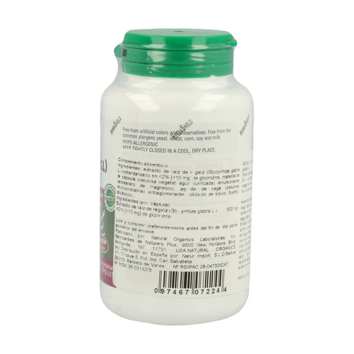 Natures Plus Licorice (Dgl) Regaliz Herbal Actives 60 cápsulas de 500mg
