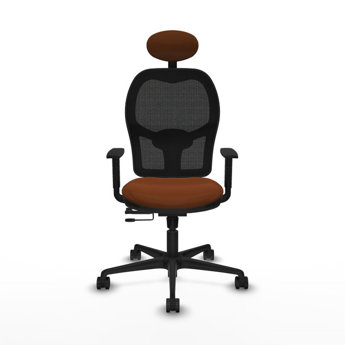 PIQUERAS Y CRESPO Silla de oficina Jorquera con mecanismo Sincro/Traslack, Marrón y Negro