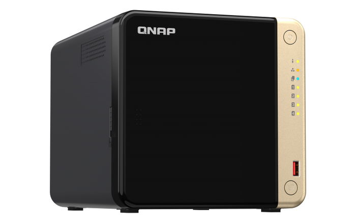 QNAP TS-464-8G Servidor NAS 4 Bahías con Intel Celeron N5095, 8GB RAM, 2x Ranuras M.2 NVMe, 2x Puertos 2.5GbE, Compatible con 4x HDD/SSD SATA