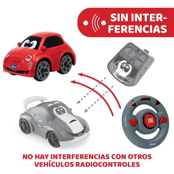 Chicco Coche Radio Control Fiat 500 Rojo con Sonidos Reales 14x13,5x21 cm