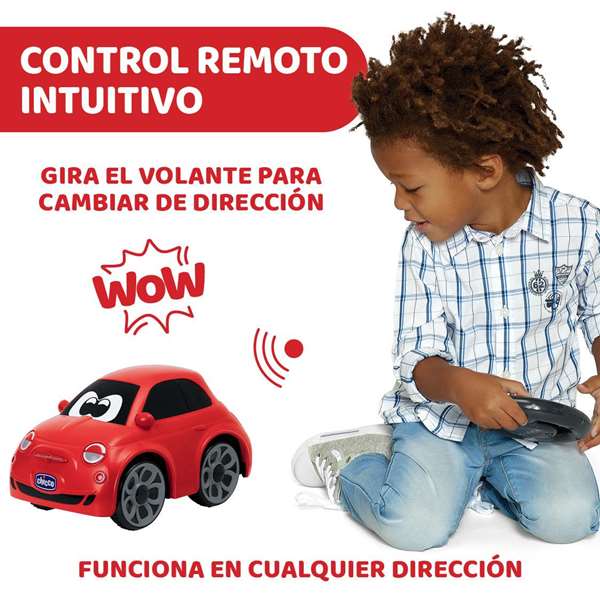 Chicco Coche Radio Control Fiat 500 Rojo con Sonidos Reales 14x13,5x21 cm