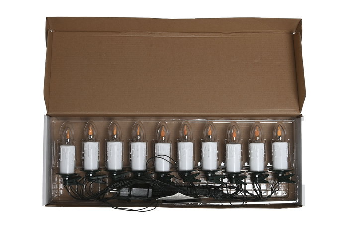 DKD Home Decor Guirnalda Navidad Tradicional 10 Velas LED Blanco 3.3 x 10 x 3.3 cm DKD Home Decor Guirnalda Navidad Tradicional 10 Velas LED Blanco 3.3 x 10 x 3.3 cm