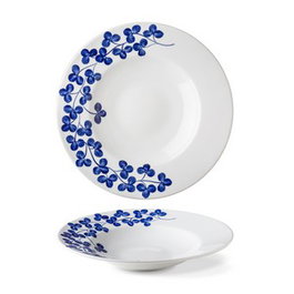 Langenthal Indigo Trébol Plato Hondo de Porcelana, Color Clover, Diámetro 27 cm (Set de 6)