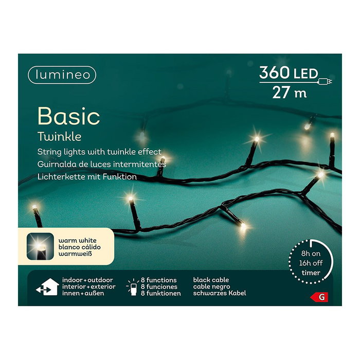 Lumineo Guirnalda Basic Multifunción Blanco Cálido 360 LEDs 27 m Lumineo Guirnalda Basic Multifunción Blanco Cálido 360 LEDs 27 m