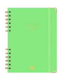 Finocam Agenda Anual 2027 Trendy Alma con Tapa Dura y Espiral Wire-O Verde