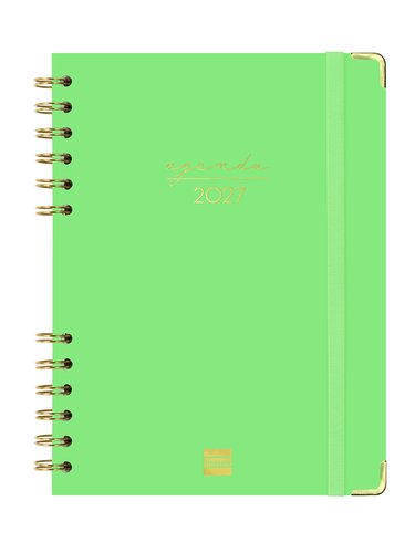 Finocam Agenda Anual 2027 Trendy Alma con Tapa Dura y Espiral Wire-O Verde Finocam Agenda Anual 2027 Trendy Alma con Tapa Dura y Espiral Wire-O Verde