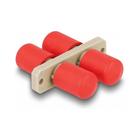 DeLOCK 87935 Acoplador de fibra óptica ST Duplex hembra a ST Duplex hembra, beige