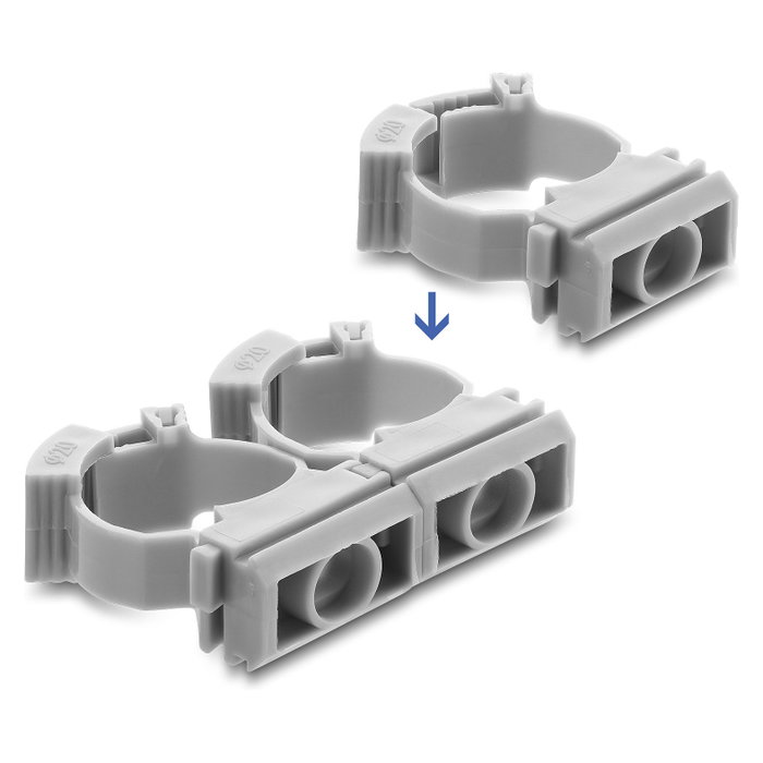 DeLOCK 22070 Sujetacables con clip de cierre, 100 unidades, gris