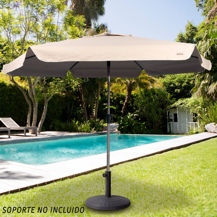 Aktive Sombrilla de Jardín Hexagonal Marfil con Protección UV50 Aktive Sombrilla de Jardín Hexagonal Marfil con Protección UV50