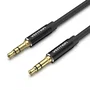 Vention BAXBF Cable de Audio Auxiliar 3.5mm Macho a Macho - 1m - Cobre Chapado en Oro - para Coche, Auriculares, Altavoz, PC, Hi-Fi, Negro