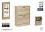Inde Mueble Zapatero para Zapatos, 2 Niveles, Estantería o Almacenamiento, en Roble Oak, Moblekit (Dimensiones: Ancho 0 cm x Alto 0 cm x Largo 0 cm)
