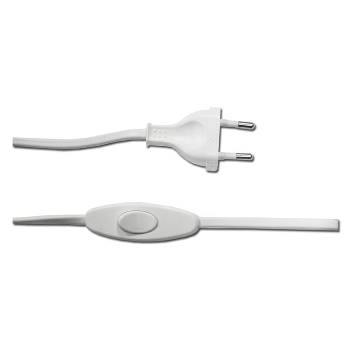 Edm Conexión con interruptor 1,5m 2x0,75mm manguera plana blanca Edm Conexión con interruptor 1,5m 2x0,75mm manguera plana blanca