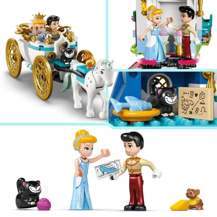 Lego 43275 Disney Princess El castillo de Cenicienta y el carruaje - Juego de construcción y roles para 6 años