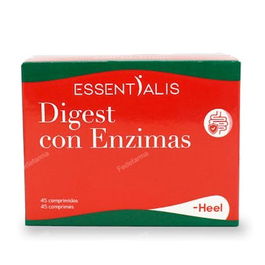Essentialis Digest con Amilasa, Proteasa, Lactasa, Lipasa y Celulasa | Suplemento Digestivo con Hinojo y Jengibre 45 Comprimidos