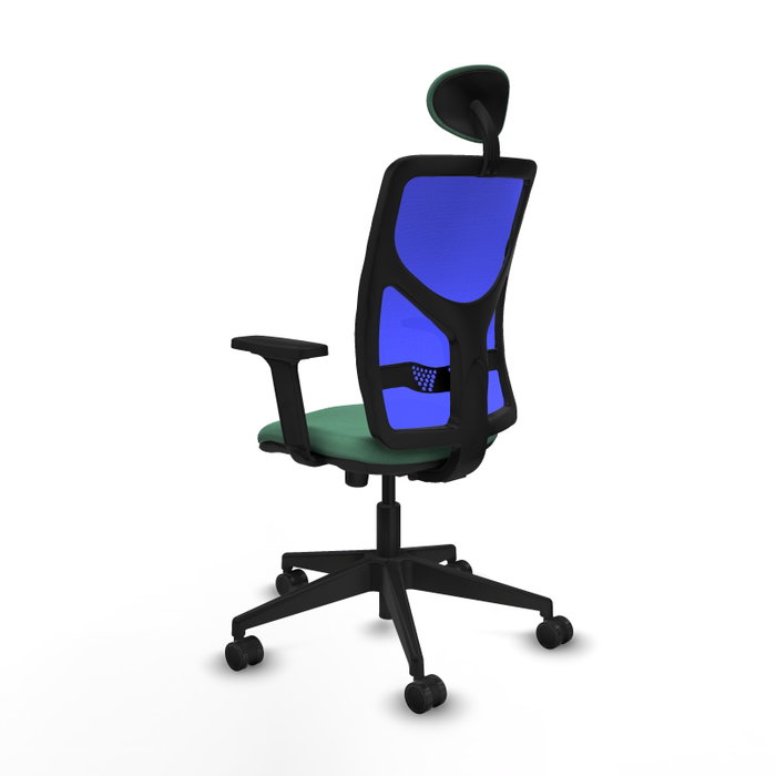 PIQUERAS Y CRESPO Silla de oficina Motilla con mecanismo Sincro, Verde esmeralda y Azul