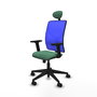 PIQUERAS Y CRESPO Silla de oficina Motilla con mecanismo Sincro, Verde esmeralda y Azul
