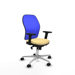 PIQUERAS Y CRESPO Silla de oficina Jorquera Crema y Azul