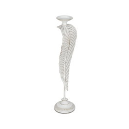 Ixia Portavelas Hoja Blanco Metal Decoración