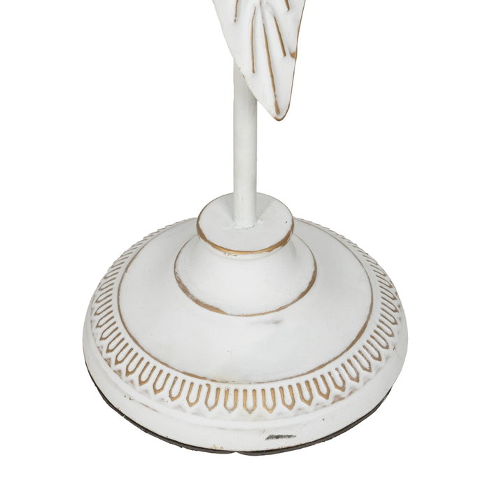 Portavelas Hoja Blanco Metal Decoración 15,50 X 15,50 X 70 C