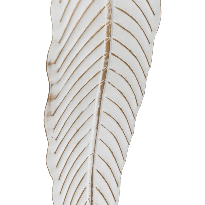 Portavelas Hoja Blanco Metal Decoración 15,50 X 15,50 X 70 C