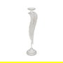 Portavelas Hoja Blanco Metal Decoración 15,50 X 15,50 X 70 C
